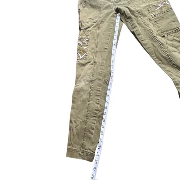 Anthropologie Austen Embroidered Utility Pants Size 26 in Olive Green - Picture 8 of 10